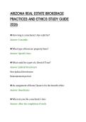 ARIZONA REAL ESTATE BROKERAGE &NewLine;PRACTICES AND ETHICS STUDY GUIDE &NewLine;2026