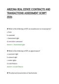 ARIZONA REAL ESTATE CONTRACTS AND &NewLine;TRANSACTIONS ASSESSMENT SCRIPT &NewLine;2026 
