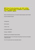 MRO Exam Practice Questions with 100&percnt; Verified&NewLine;Answers &vert; Newest Edition &vert; Graded A&plus; &vert; Guaranteed&NewLine;Pass &vert; 2026&sol;2027 Update&period;