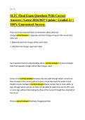 SLTC Final Exam Questions With Correct&NewLine;Answers &vert; Latest 2026&sol;2027 Update &vert; Graded A&plus; &vert;&NewLine;100&percnt; Guaranteed Success&period;