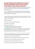 Georgia Biology EOC 2026 Study Guide & Practice Questions PDF &vert; End-of-Course Exam Review with Verified Answers