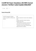 CAMRT QC Exam &vert; Questions with 100&percnt; Correct&NewLine;Answers &vert; Verified &vert; Latest Update 2026&sol;2027