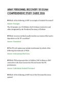 ARMY PERSONNEL RECOVERY 101 EXAM &NewLine;COMPREHENSIVE STUDY GUIDE 2026