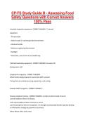 CP-FS Study Guide B - Assessing Food Safety Questions with Correct Answers 100&percnt; Pass