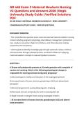 NR 465 Exam 3 Maternal Newborn Nursing V2 Questions and Answers 2026 &vert; Regis University Study Guide &vert; Verified Solutions PDF