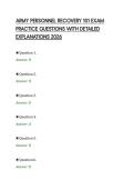 ARMY PERSONNEL RECOVERY 101 EXAM &NewLine;PRACTICE QUESTIONS WITH DETAILED &NewLine;EXPLANATIONS 2026