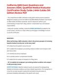 California QME Exam Questions and Answers 2026 &vert; Qualified Medical Evaluator Certification Study Guide &vert; AMA Guides 5th Edition Review PDF