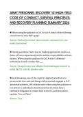 ARMY PERSONNEL RECOVERY 101 HIGH-YIELD &NewLine;CODE OF CONDUCT&comma; SURVIVAL PRINCIPLES&comma; &NewLine;AND RECOVERY PLANNING SUMMARY 2026