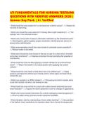 ATI FUNDAMENTALS FOR NURSING TESTBANK&NewLine;QUESTIONS WITH VERIFIED ANSWERS 2026 &vert;&NewLine;Answer Key Pack &vert; A&plus; Verified