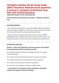 Firefighter HazMat 4th Set Study Guide 2026 &vert; Hazardous Materials Exam Questions & Answers &vert; Complete Certification Prep PDF with Verified Solutions