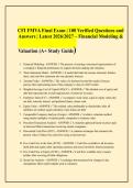 CFI FMVA Final Exam &vert; 100 Verified Questions and&NewLine;Answers &vert; Latest 2026&sol;2027 &ndash; Financial Modeling &&NewLine;Valuation &lpar;A&plus; Study Guide&rpar;