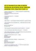 ATI FUNDAMENTALS FOR NURSING&NewLine;TESTBANK QUESTIONS WITH VERIFIED&NewLine;ANSWERS 2026 &vert; Practice Test &vert; A&plus;