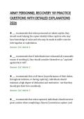 ARMY PERSONNEL RECOVERY 101 PRACTICE &NewLine;QUESTIONS WITH DETAILED EXPLANATIONS &NewLine;2026 