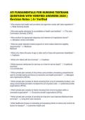 ATI FUNDAMENTALS FOR NURSING TESTBANK&NewLine;QUESTIONS WITH VERIFIED ANSWERS 2026 &vert;&NewLine;Revision Notes &vert; A&plus; Verified&NewLine;