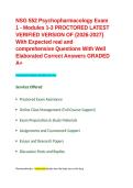 NSG 552 Psychopharmacology Exam 1 - Modules 1-3 PROCTORED LATEST VERIFIED VERSION OF -2026-2027- With Expected real and comprehensive Questions With Well Elaborated Correct Answers GRADED A&plus;&period;