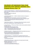 COLORADO LIFE INSURANCE FINAL EXAM&NewLine;QUESTIONS WITH VERIFIED ANSWERS 2026 &vert;&NewLine;Complete Review Pack &vert; A&plus;
