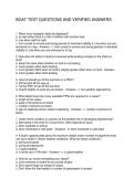 BOAT TEST QUESTIONS AND VERIFIED ANSWERS