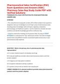Pharmaceutical Sales Certification &lpar;PSC&rpar; Exam Questions and Answers 2026 &vert; Pharmacy Sales Rep Study Guide PDF with Verified Solutions