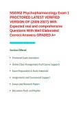 NSG552 Psychopharmacology Exam 1 PROCTORED LATEST VERIFIED VERSION OF -2026-2027- With Expected real and comprehensive Questions With Well Elaborated Correct Answers GRADED A&plus;&period;