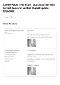 CAMRT Pelvis &plus; Hip Exam &vert; Questions with 100&percnt;&NewLine;Correct Answers &vert; Verified &vert; Latest Update&NewLine;2026&sol;2027