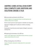 AUDITING CASES ACTUAL EXAM SCRIPT &NewLine;2026 COMPLETE CASE QUESTIONS AND &NewLine;SOLUTIONS GRADED A PLUS
