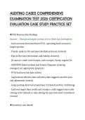 AUDITING CASES COMPREHENSIVE &NewLine;EXAMINATION TEST 2026 CERTIFICATION &NewLine;EVALUATION CASE STUDY PRACTICE SET 