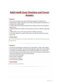 Adult health Exam Questions and Correct Answers&NewLine;
