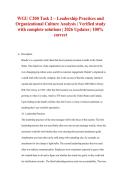 WGU C200 Task 2 &ndash; Leadership Practices and Organizational Culture Analysis &vert; Verified study with complete solutions &vert; 2026 Updates &vert; 100&percnt; correct&NewLine;&NewLine;