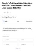 COG Exhorters Exam Church of God&NewLine;History and Polity &vert; Questions with 100&percnt;&NewLine;Correct Answers &vert; Verified &vert; Latest Update&NewLine;2026&sol;2027