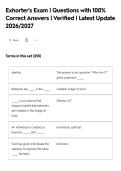 Exhorter's Exam &vert; Questions with 100&percnt;&NewLine;Correct Answers &vert; Verified &vert; Latest Update&NewLine;2026&sol;2027
