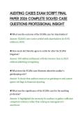 AUDITING CASES EXAM SCRIPT FINAL &NewLine;PAPER 2026 COMPLETE SOLVED CASE &NewLine;QUESTIONS PROFESSIONAL INSIGHT 