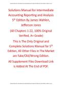 Solutions Manual For Intermediate Accounting Reporting and Analysis 5th Edition By James Wahlen&comma; Jefferson Jones