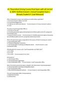 A1 Theoretical Driving Course Final Exam with all Correct & 100&percnt; Verified Answers &vert;Actual Complete Exam &vert;Already Graded A&plus; &lpar;Just Released&rpar;