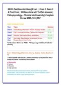 NR283 Test Question Bank &vert; Exam 1&comma; Exam 2&comma; Exam 3 &NewLine;& Final Exam &vert; 300 Questions with Verified Answers &vert; &NewLine;Pathophysiology &ndash; Chamberlain University &vert; Complete &NewLine;Review 2026-2028 &vert; PDF 