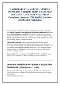 California Commercial Vehicle Inspector Certification Exam 2026&sol;2027 &vert; CHP & FMCSA &vert; 300 Verified Q&A with Detailed Explanations