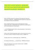 FSVO TEST LATEST UPDATE 20262027 &NewLine;WITH ACTUAL QUESTIONS AND SOLVED &NewLine;ANSWERS&vert;ALREADY GRADED A&plus; 