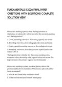 FUNDAMENTALS II 2026 FINAL PAPER&NewLine;QUESTIONS WITH SOLUTIONS COMPLETE&NewLine;SOLUTION VIEW
