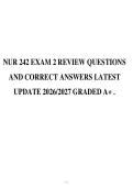 NUR 242 EXAM 2 REVIEW QUESTIONS&NewLine;AND CORRECT ANSWERS LATEST&NewLine;UPDATE 2026&sol;2027 GRADED A&plus; &period;