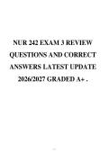 NUR 242 EXAM 3 REVIEW&NewLine;QUESTIONS AND CORRECT&NewLine;ANSWERS LATEST UPDATE&NewLine;2026&sol;2027 GRADED A&plus; &period;