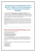 NUR 100 Exam 1 2026&sol;2027 &vert; Fortis College &vert; Foundations of Nursing &vert; 400 Verified Q&A with Detailed Rationales
