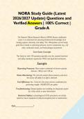 NORA Study Guide &lpar;Latest 2026&sol;2027 Update&rpar; Questions and Verified Answers &vert; 100&percnt; Correct &vert; Grade A&NewLine;&NewLine;