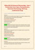 Wilkes NSG 533 Advanced Pharmacology - Exam 1  &NewLine;Practice Bank &vert;Core Topics&colon; Pharmacokinetics&comma; &NewLine;Autonomic Pharmacology&comma; CNS Drugs&comma; &NewLine;Cardiovascular Drugs
