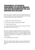 FUNDAMENTALS OF FINANCIAL&NewLine;MANAGEMENT 16TH EDITION BRIGHAM&NewLine;AND HOUSTON EXAMINATION TEST 2026&NewLine;QUESTIONS WITH SOLUTIONS