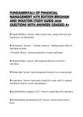 FUNDAMENTALS OF FINANCIAL&NewLine;MANAGEMENT 16TH EDITION BRIGHAM&NewLine;AND HOUSTON STUDY GUIDE 2026&NewLine;QUESTIONS WITH ANSWERS GRADED A&plus;