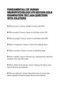 FUNDAMENTALS OF HUMAN&NewLine;NEUROPSYCHOLOGY 8TH EDITION KOLB&NewLine;EXAMINATION TEST 2026 QUESTIONS&NewLine;WITH SOLUTIONS