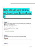 Maine State Law Exam Questions and Answers Latest Version Graded A&plus;&period;