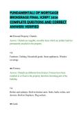 FUNDAMENTALS OF MORTGAGE&NewLine;BROKERAGE FINAL SCRIPT 2026&NewLine;COMPLETE QUESTIONS AND CORRECT&NewLine;ANSWERS VERIFIED