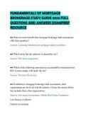 FUNDAMENTALS OF MORTGAGE&NewLine;BROKERAGE STUDY GUIDE 2026 FULL&NewLine;QUESTIONS AND ANSWERS EXAMPREP&NewLine;RESOURCE