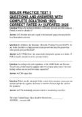 BOILER PRACTICE TEST 1 QUESTIONS AND ANSWERS WITH COMPLETE SOLUTIONS 100&percnt; CORRECT RATED A&plus; &vert;&vert;UPDATED 2026