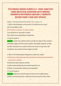 FTCE MIDDLE GRADES SCIENCE 5-9 &ndash; FINAL EXAM TEST &NewLine;BANK 500 ACTUAL QUESTIONS WITH VERIFIED &NewLine;ANSWERS & RATIONALES &lpar;NAVAED &vert; COMPLETE &NewLine;REVISED EXAM &vert; 2026-2027 UPDATE&rpar;